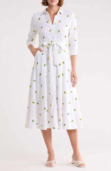 Ellen Tracy Tie Waist Shirtdress