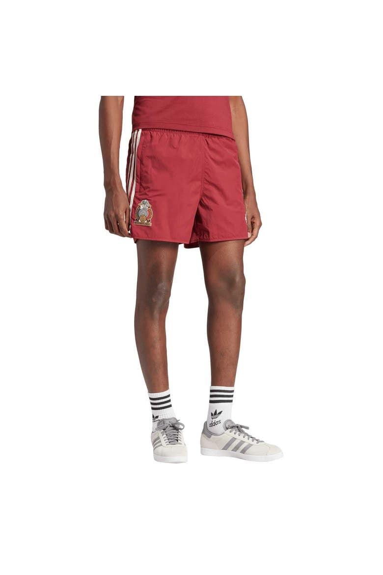 Men's adidas Originals Maroon Mexico National Team Three-Stripe Sprinter Shorts, Alternate, color, Maroon