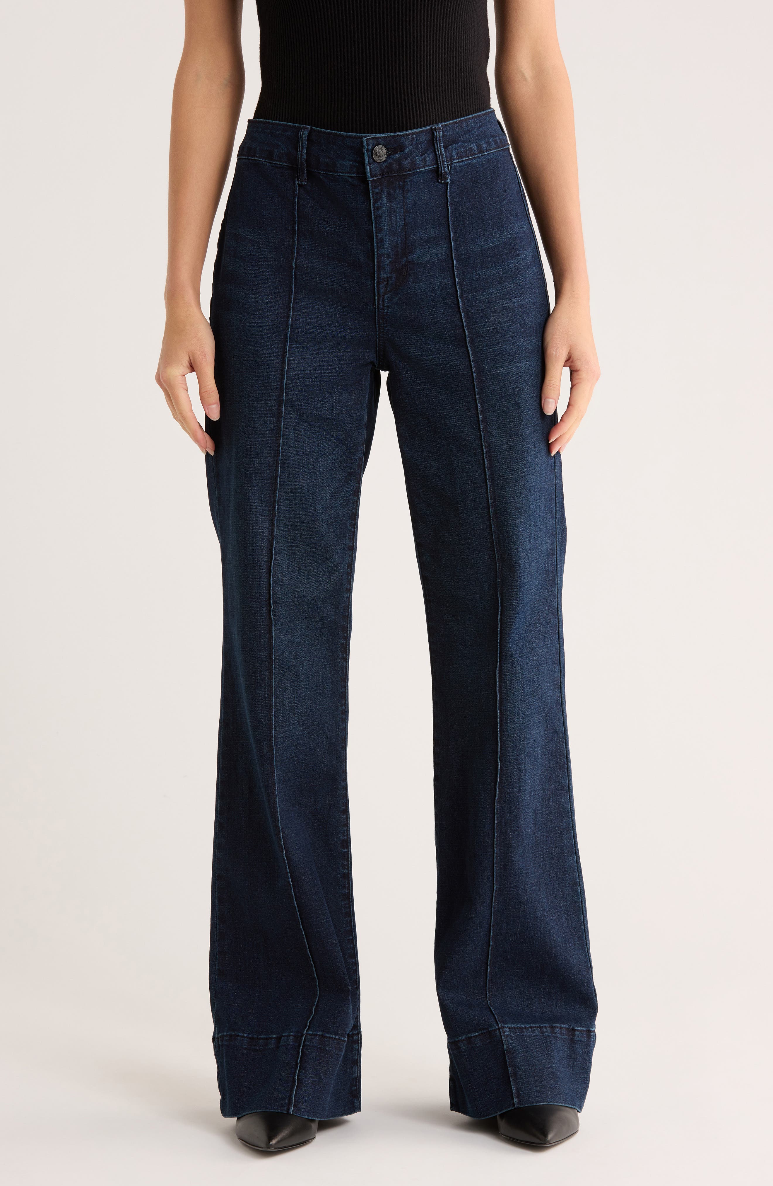 Seven7 Pintuck Wide Leg Jeans