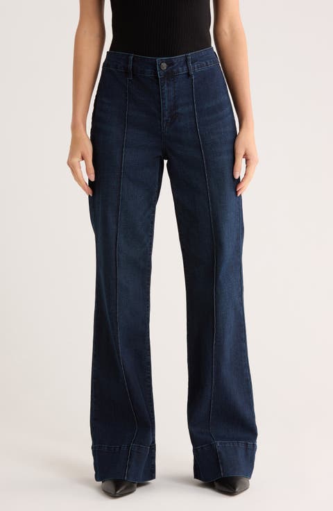 Pintuck Wide Leg Jeans (Cruella)