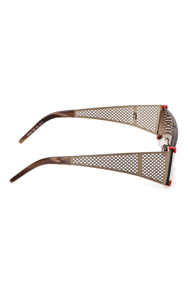 140mm Oversize Shield Sunglasses, Alternate, color, BRONZE / HORN BROWN EFFECT