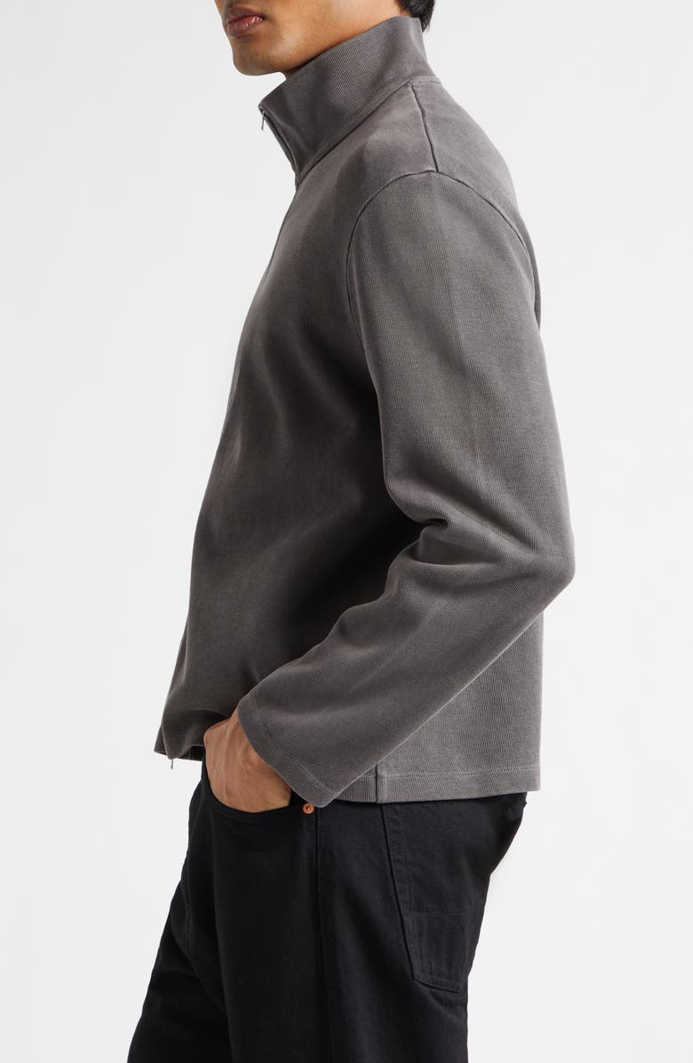 OUR LEGACY Shrunken Rib Full Zip Sweatshirt, Alternate, color, Worn Graphite Athletic Rib