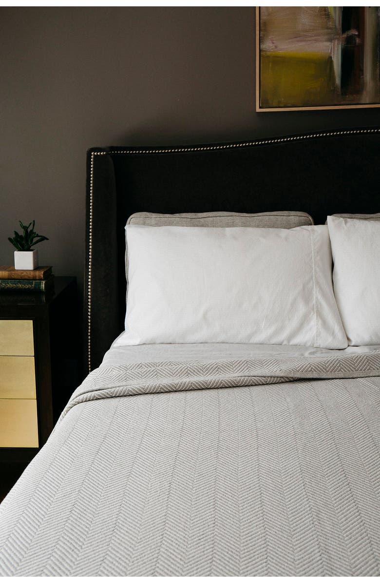 Evangeline Herringbone Blankets, Alternate, color, Herringbone Natural