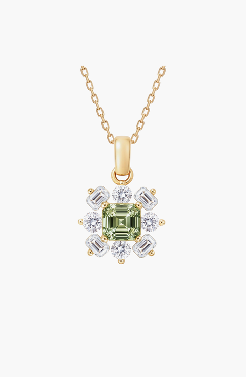 Birthstone Floral Cluster Necklace