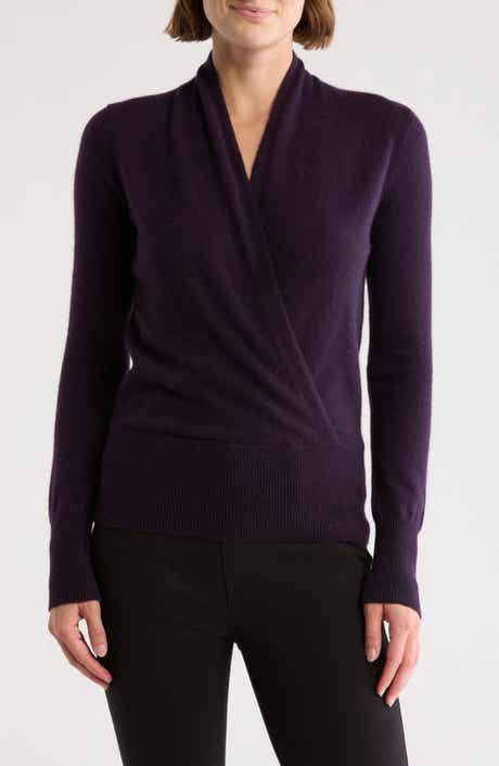 Sofia Cashmere Cashmere Faux Wrap Sweater