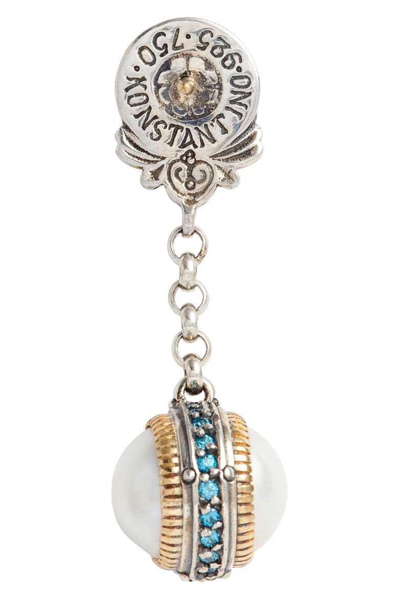 Thalia Double Pearl Chain Earrings, Alternate, color, SILVER/ PEARL