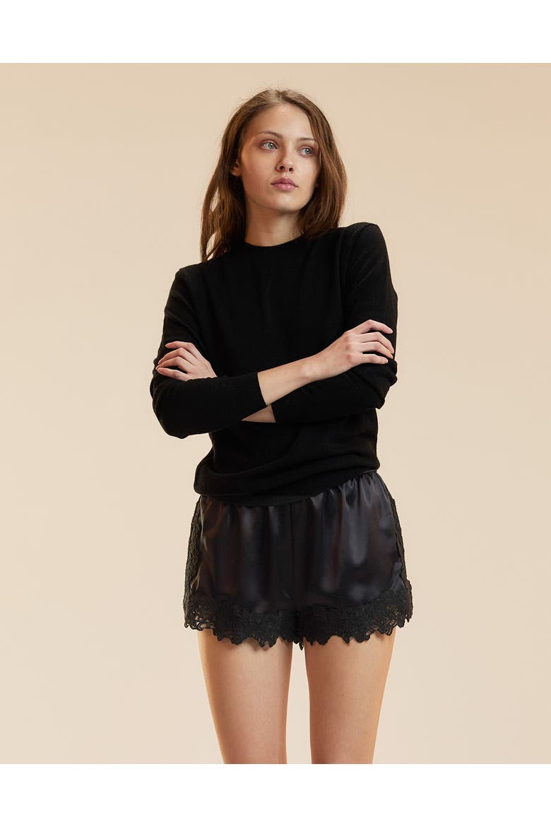 Garbo Lace Shorts, Alternate, color, Black