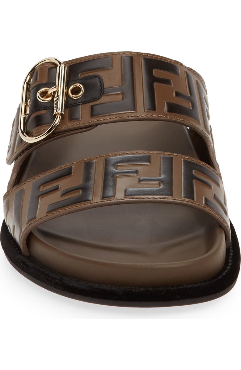 Fendi FF Logo Buckle Slide Sandal, Alternate, color,