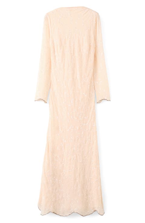 Long Sleeve Sequin Dress