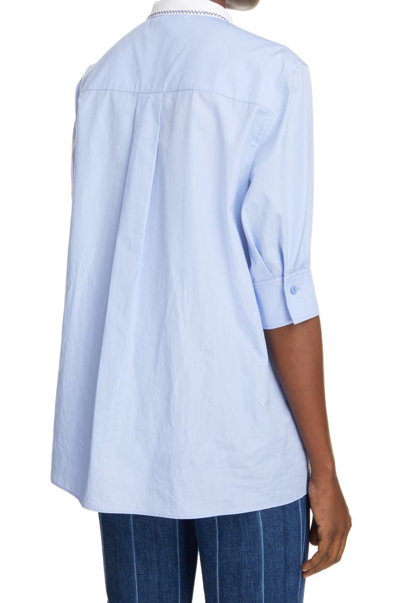 Chloé Puff Sleeve Poplin Blouse, Alternate, color, 