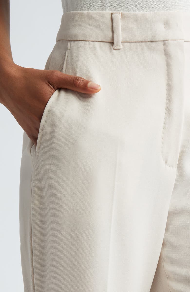 Max Mara Studio Quasar Virgin Wool Gabardine Wide Leg Pants, Alternate, color,