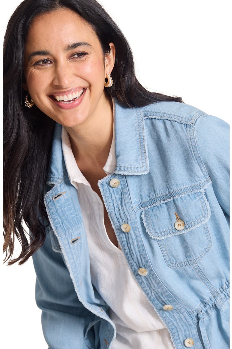 Chambray Utility Jacket, Alternate, color, LIGHT INDIGO WASH