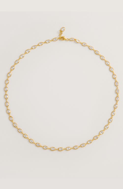Shop Freya Rose Oval Crystal Framed Necklace In Gold