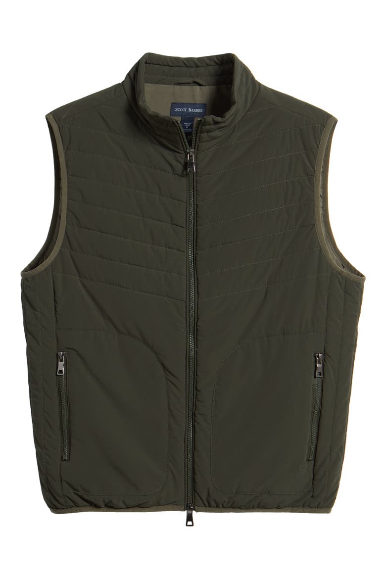 Water Resistant Stretch Nylon Puffer Vest, Alternate, color, OLIVE