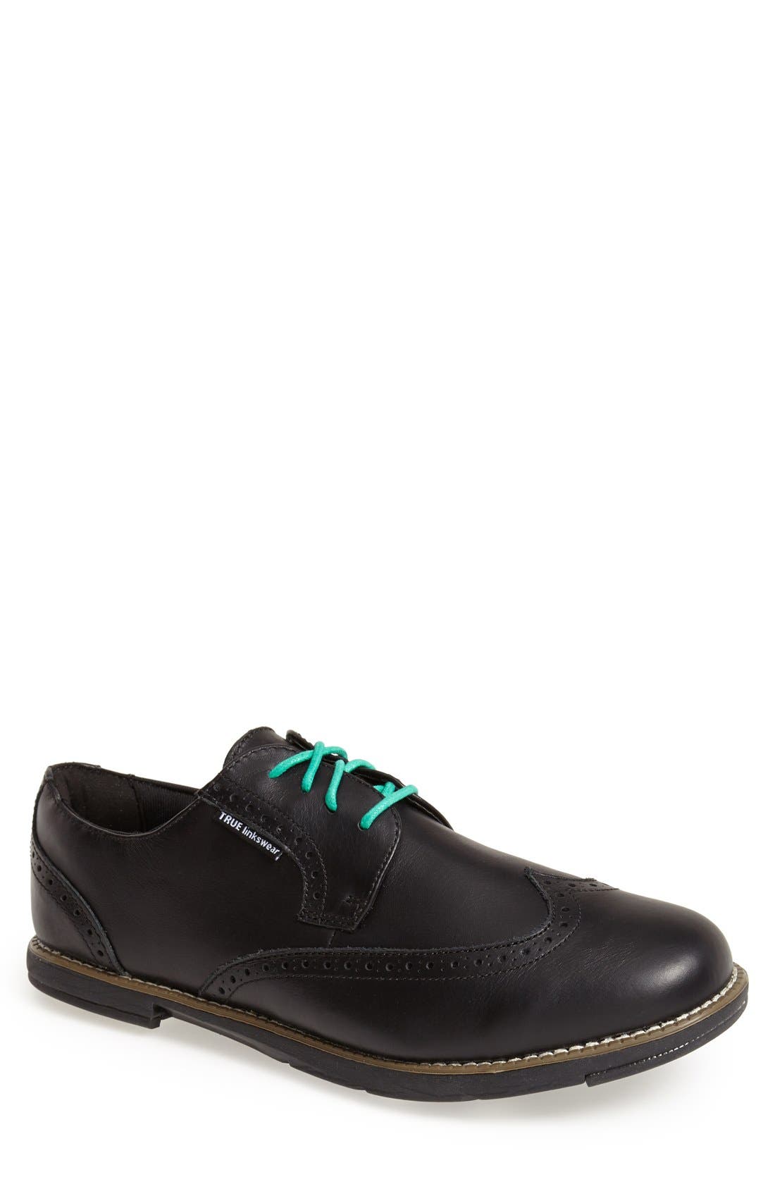 TRUE linkswear 'True Gent - Wingtip' Waterproof Golf Shoe, Main, color, 