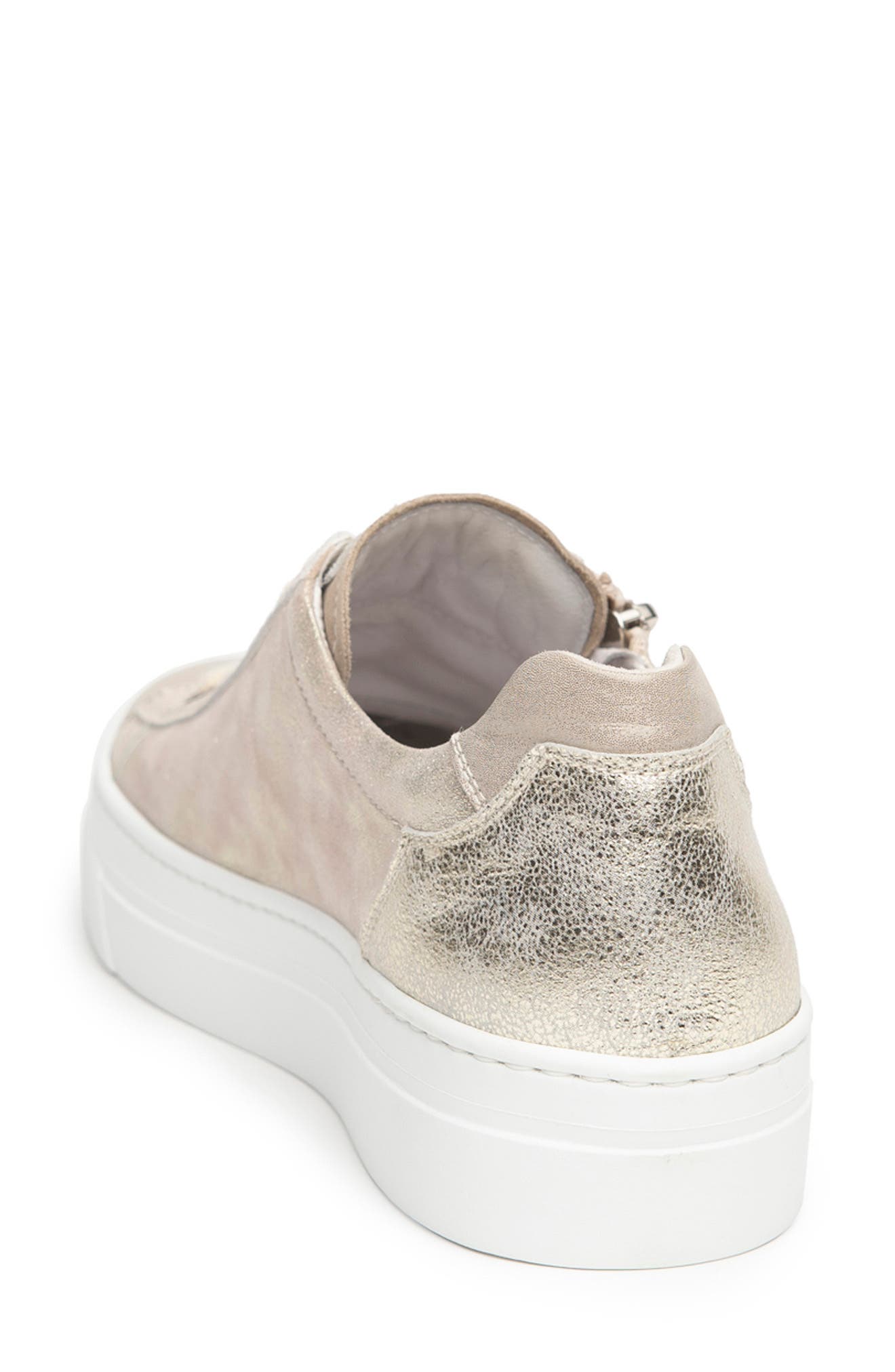 NeroGiardini Metallic Side Zip Sneaker, Alternate, color, 