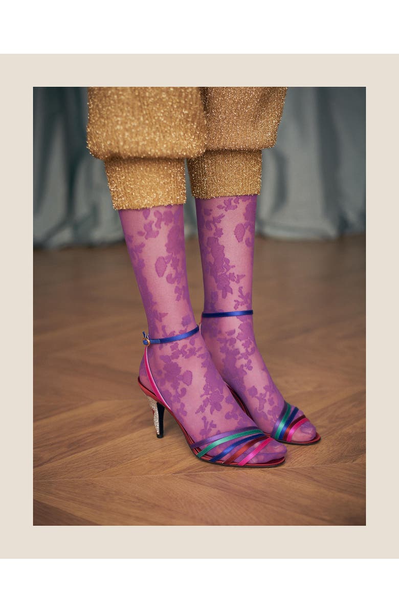 Valentino Garavani Ladycrush Ankle Strap Sandal, Alternate, color, Multicolor/Silver Shade