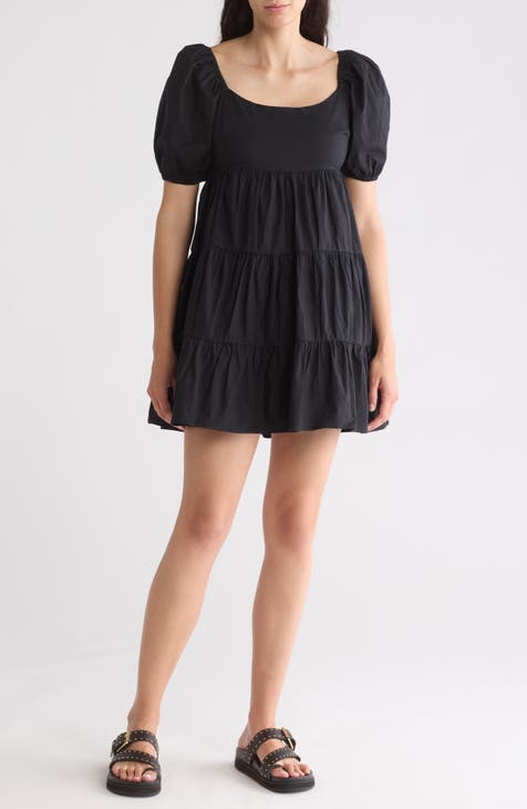 Silvana Tiered Ruffle Stretch Cotton Minidress