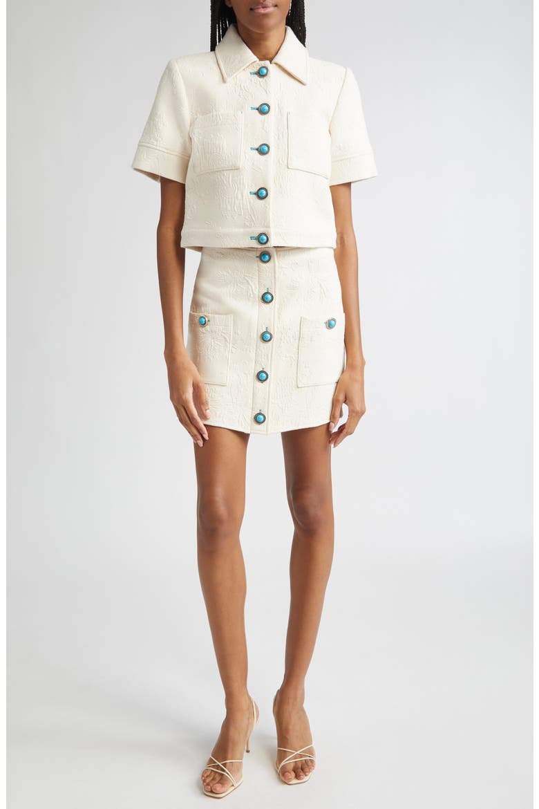 Chita Crop Short Sleeve Jacket, Alternate, color, IVORY