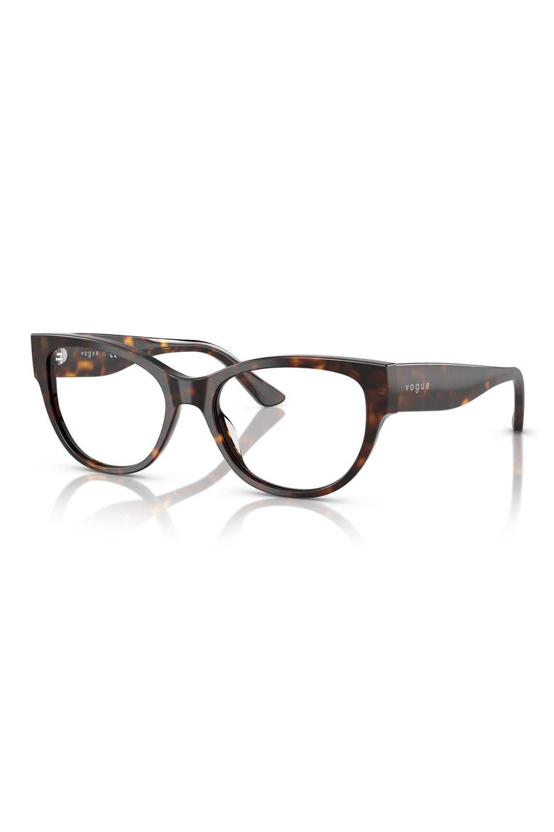 53mm Cat Eye Optical Glasses, Alternate, color, DARK HAVANA