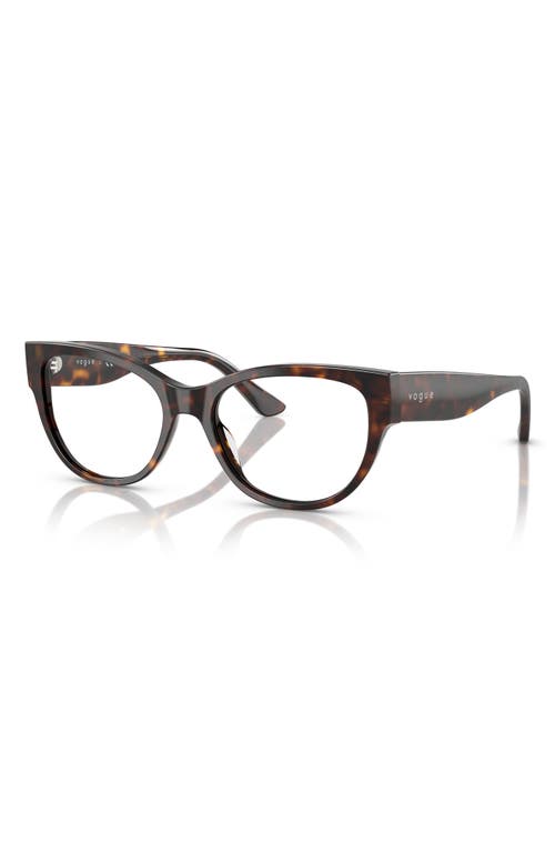 Vogue 51mm Cat Eye Optical Glasses In Dark Havana