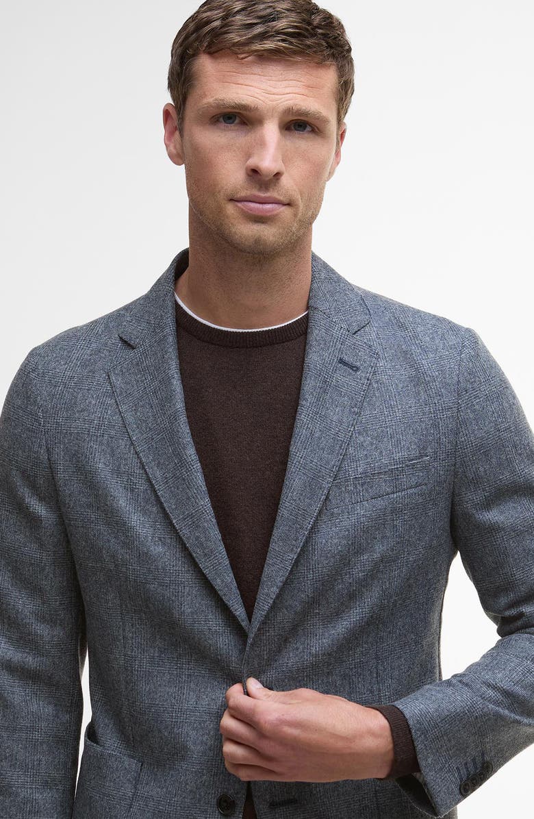 Barbour Kensington Glen Check Wool Blend Flannel Suit Jacket, Alternate, color, Navy