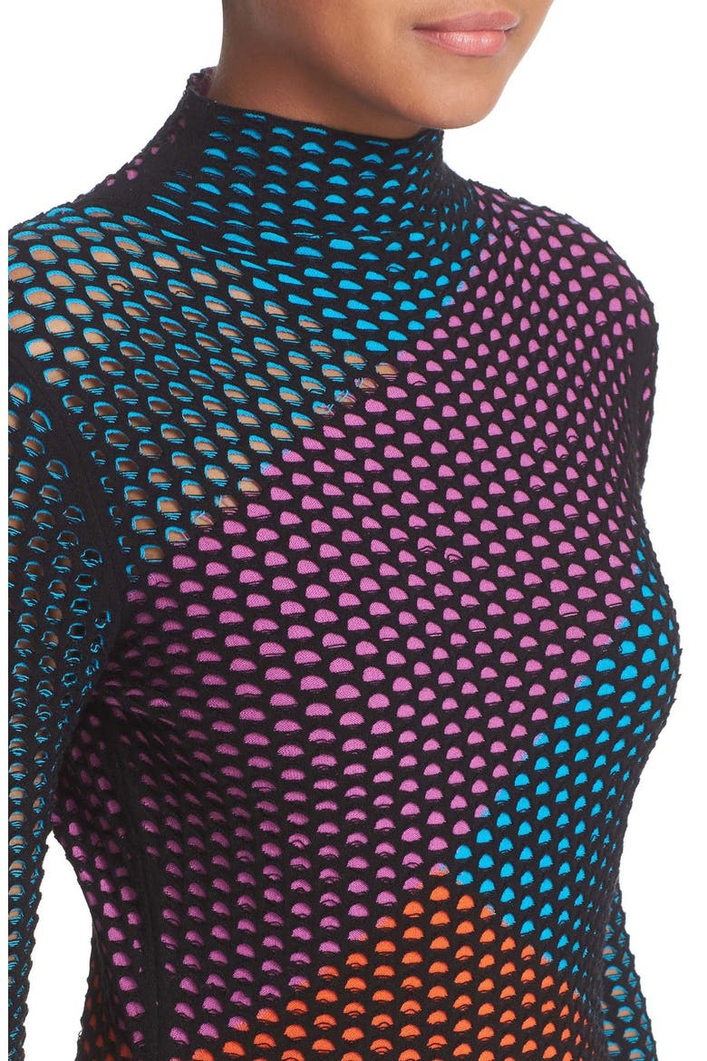 Mock Neck Dress, Alternate, color, BLACK