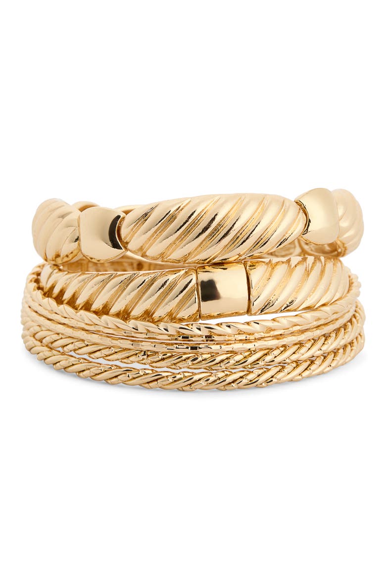 7-Piece Mixed Bangle Bracelet Set, Main, color, GOLD