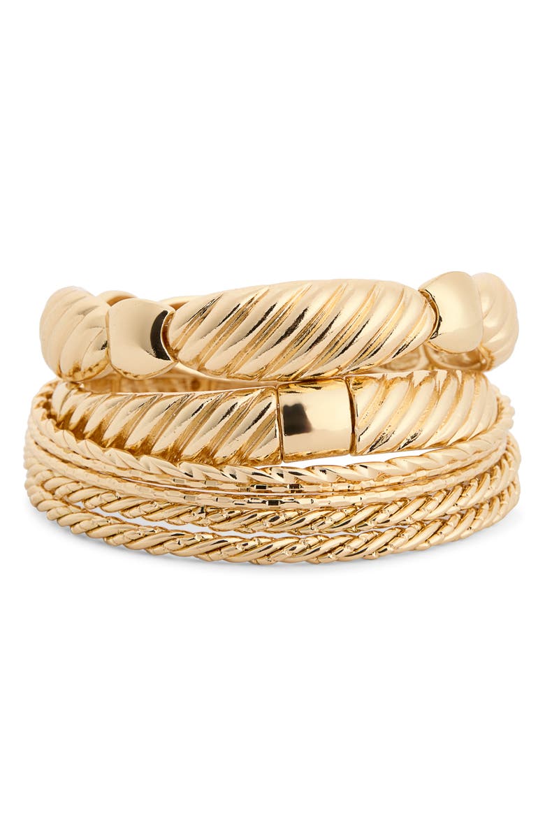 NORDSTROM RACK 7-Piece Mixed Bangle Bracelet Set, Main, color, Gold