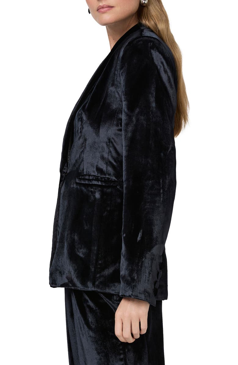 PAIGE Kriselle Velvet Blazer, Alternate, color, Midnight