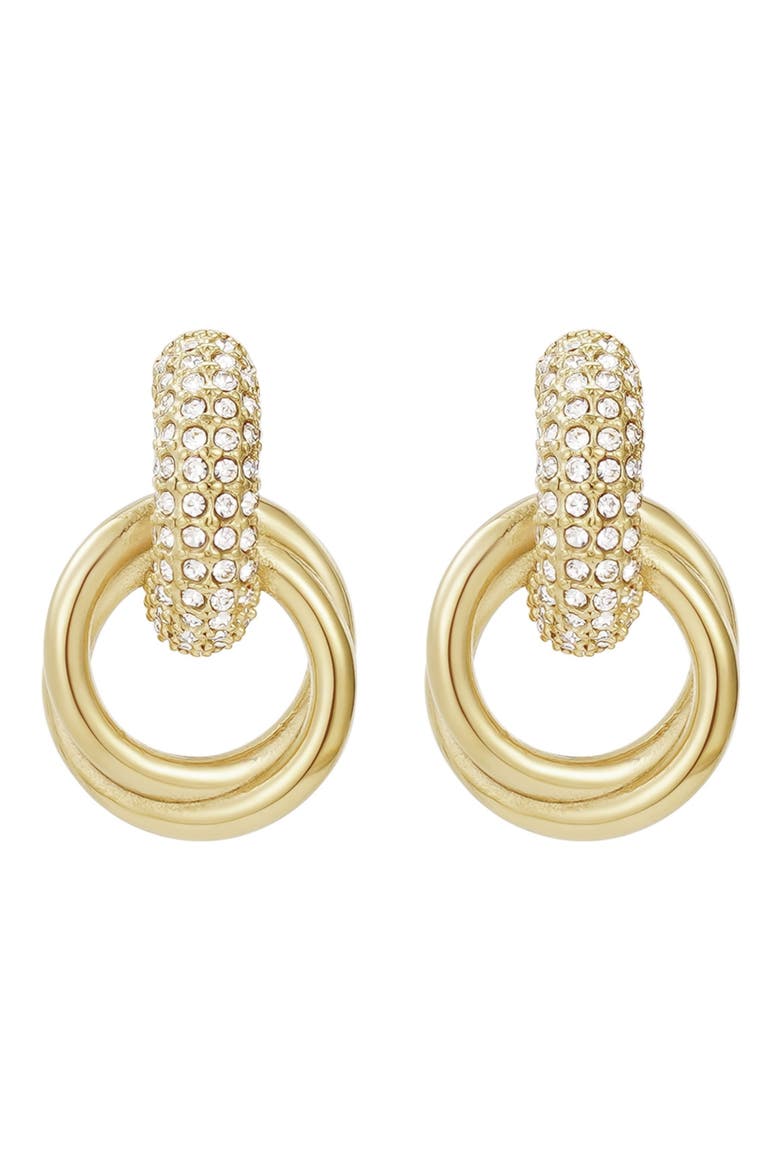 Tarnish Resistant Cubic Zirconia Knocker Earrings, Main, color, GOLD
