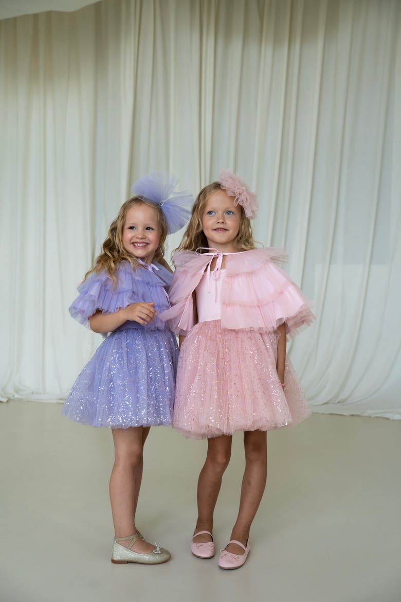 Sleveless Sparkle Tulle Dress Set, Alternate, color, Sparkle Purple