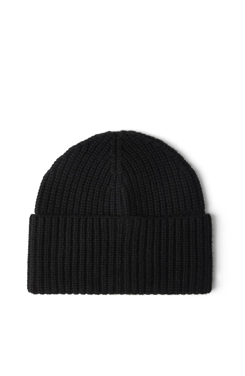 Brunello Cucinelli Cashmere rib knit beanie, Main, color, Black