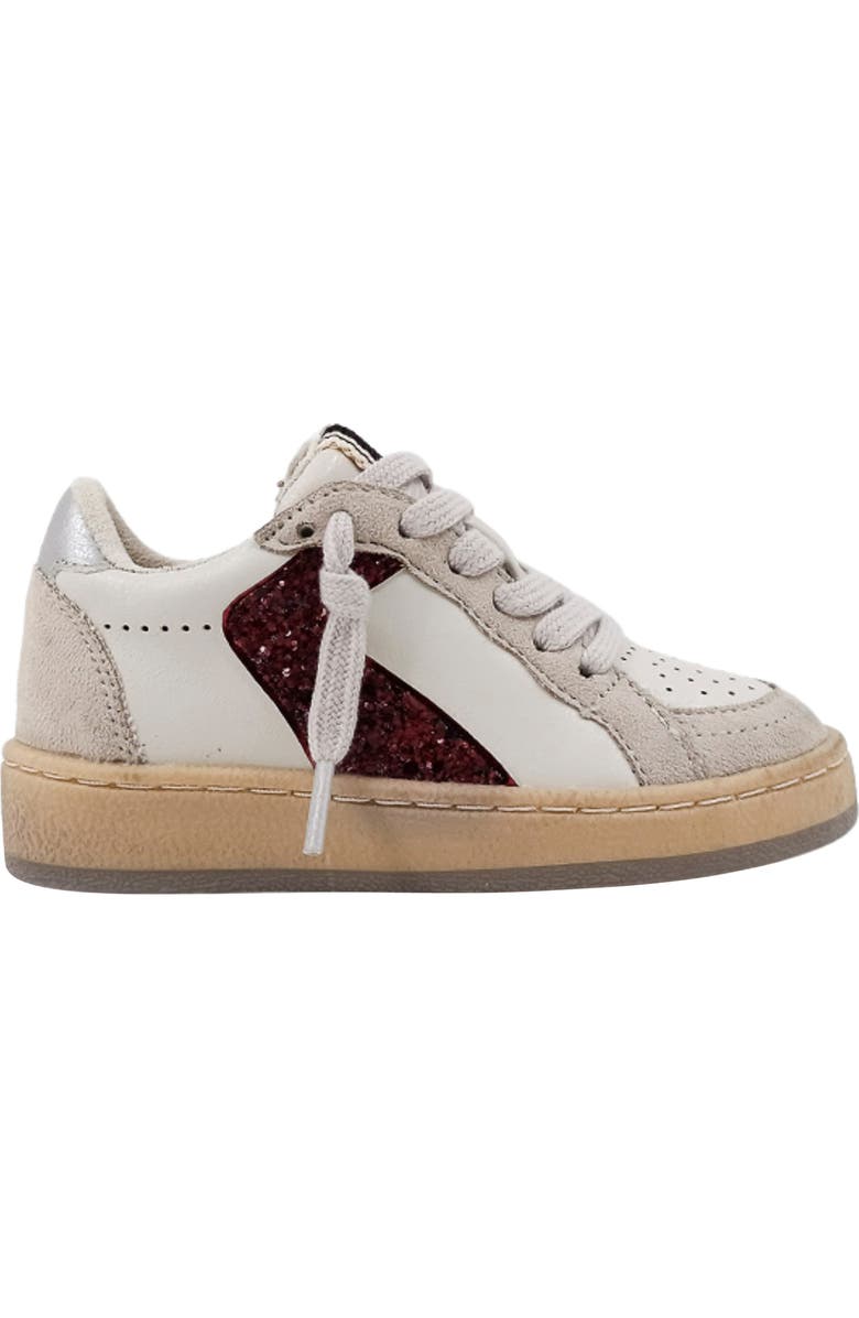 SHUSHOP Kids' Salma Sneaker, Alternate, color, Dark Red Glitter