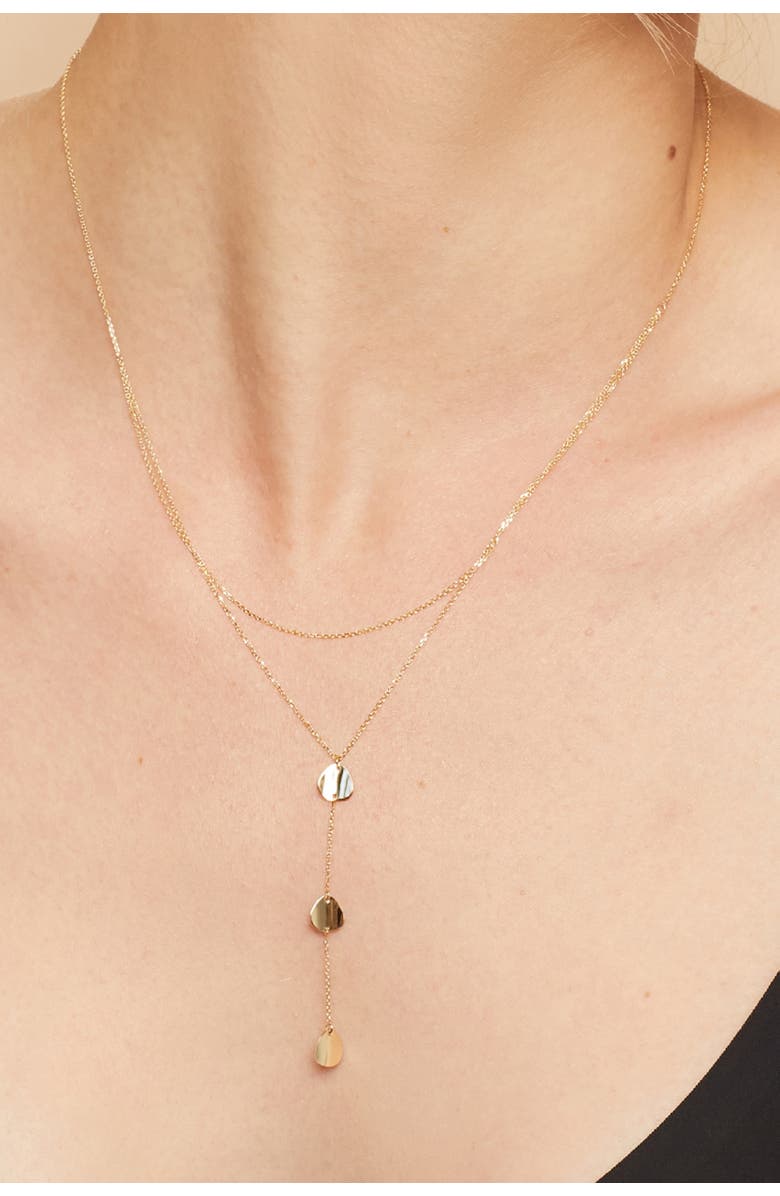 Oradina 14K Yellow Gold Botticelli Drop Necklace, Alternate, color, Yellow Gold