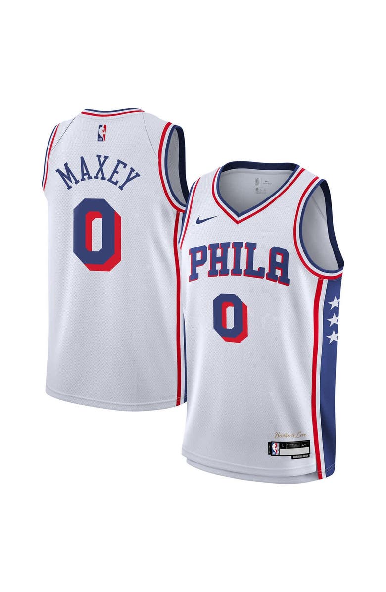 Nike Youth Nike Tyrese Maxey White Philadelphia 76ers Association Swingman Jersey, Main, color, White
