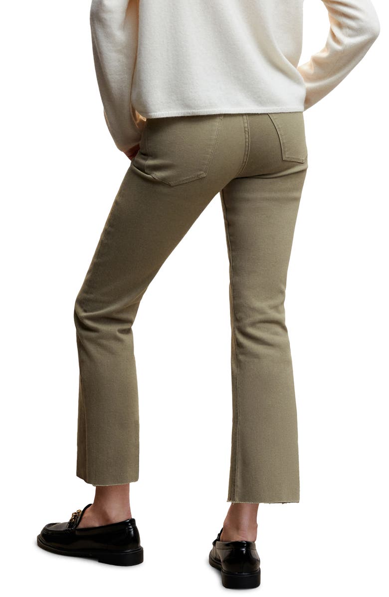MANGO High Waist Crop Flare Jeans, Alternate, color,