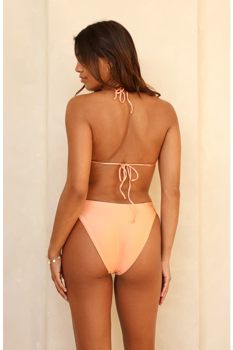 Coral Bandeau Bikini Top, Alternate, color, Peach Nectar