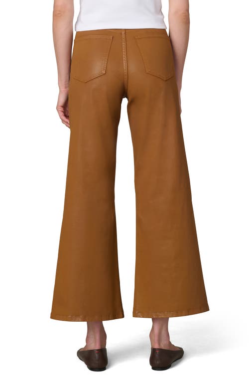 Joe's The Mia Coated High Waist Ankle Wide Leg Jeans In Brown