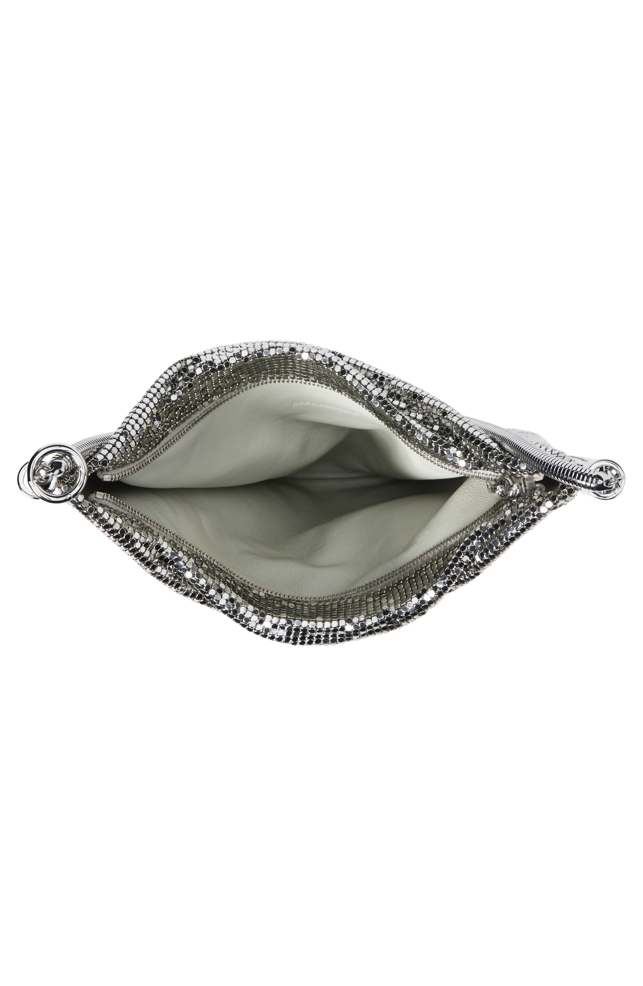 Rabanne Mini Crystal Fringe Mesh Clutch, Alternate, color, 