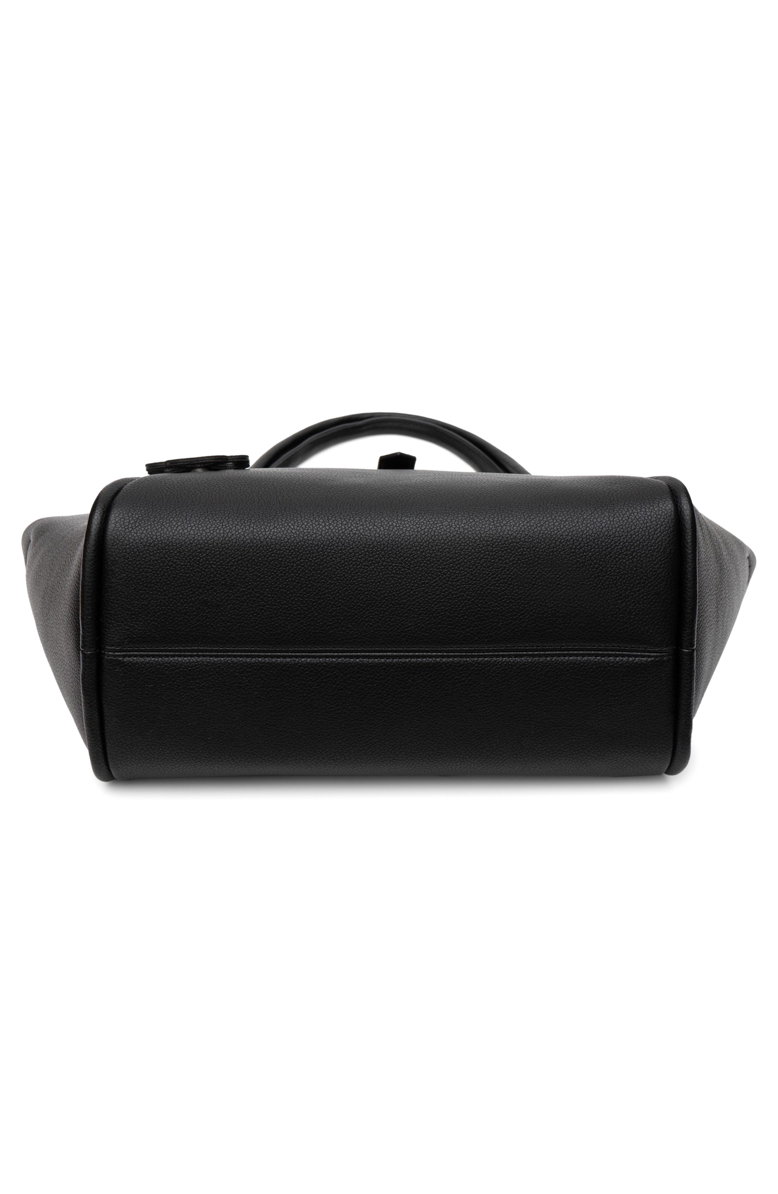 Faux Leather Tote, Alternate, color, BLACK