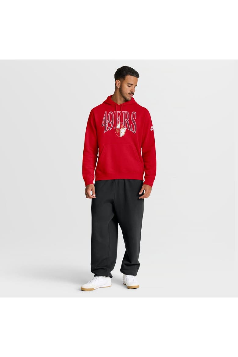 Men's Nike Scarlet San Francisco 49ers Full Blitz Club Fleece Pullover Hoodie, Alternate, color, Scarlet