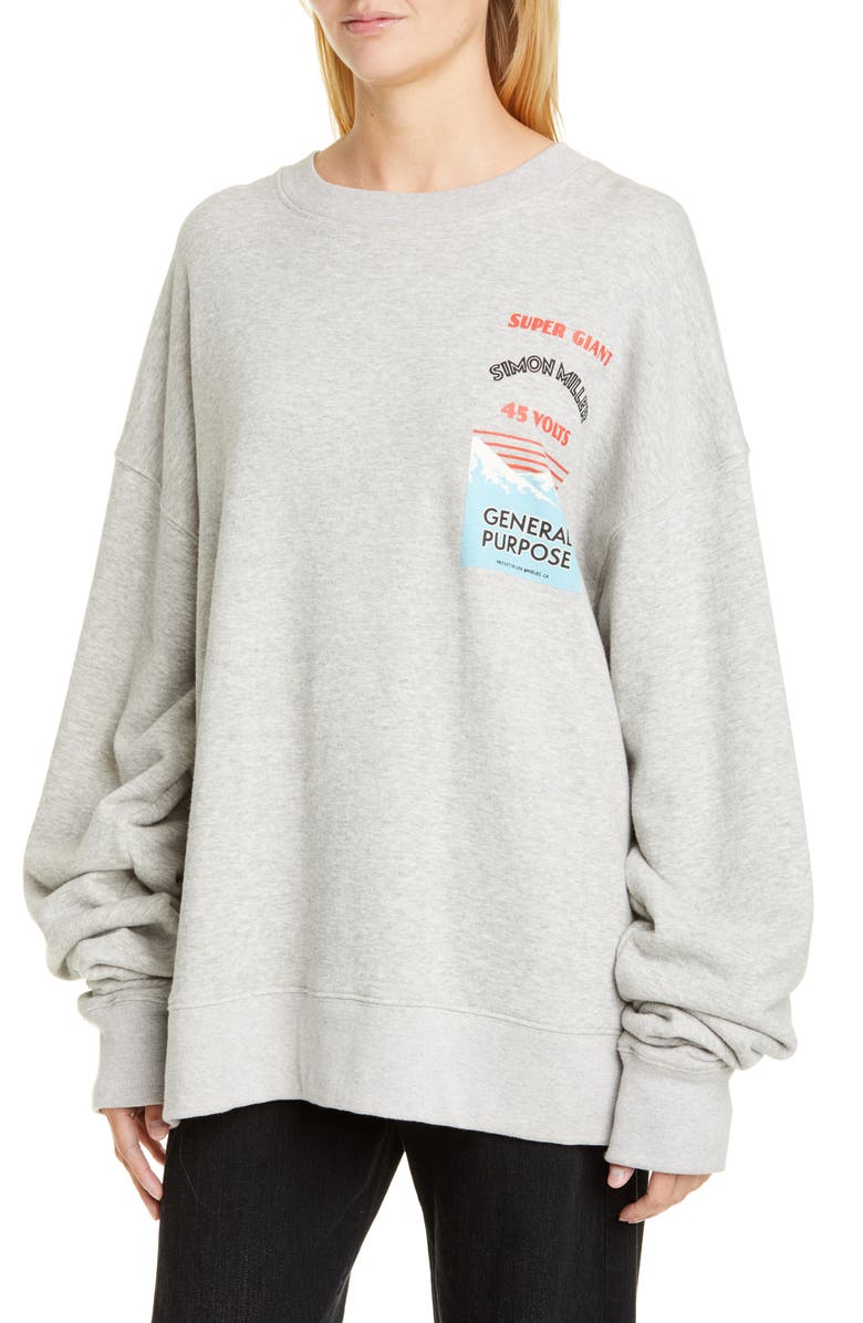 Simon Miller Rista Battery Print Cotton Sweatshirt, Alternate, color, 