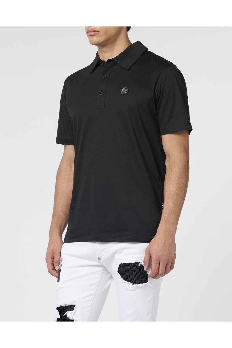 Classic Polo Shirt Hexagon Men, Main, color, black