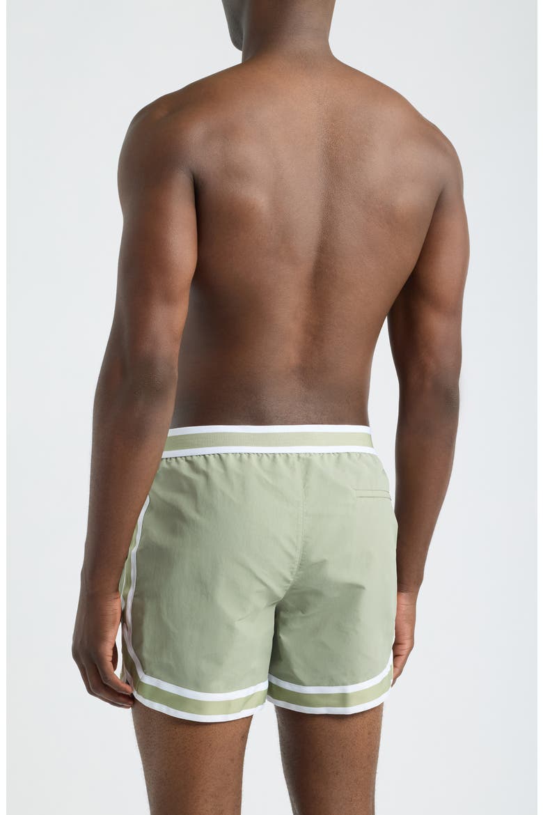 Baller Recycled Nylon Swim Trunks, Alternate, color, SAGE-16