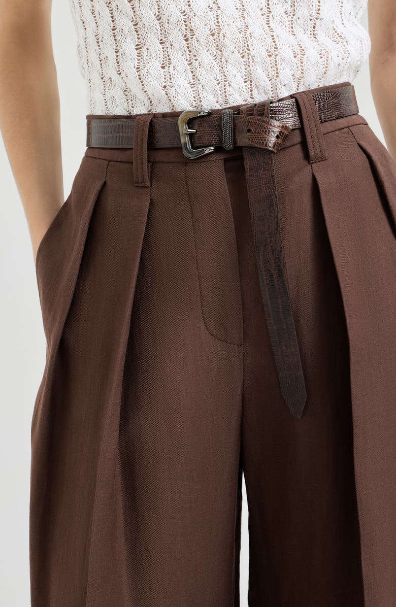 Brunello Cucinelli Sartorial Wide trousers, Alternate, color, Cocoa