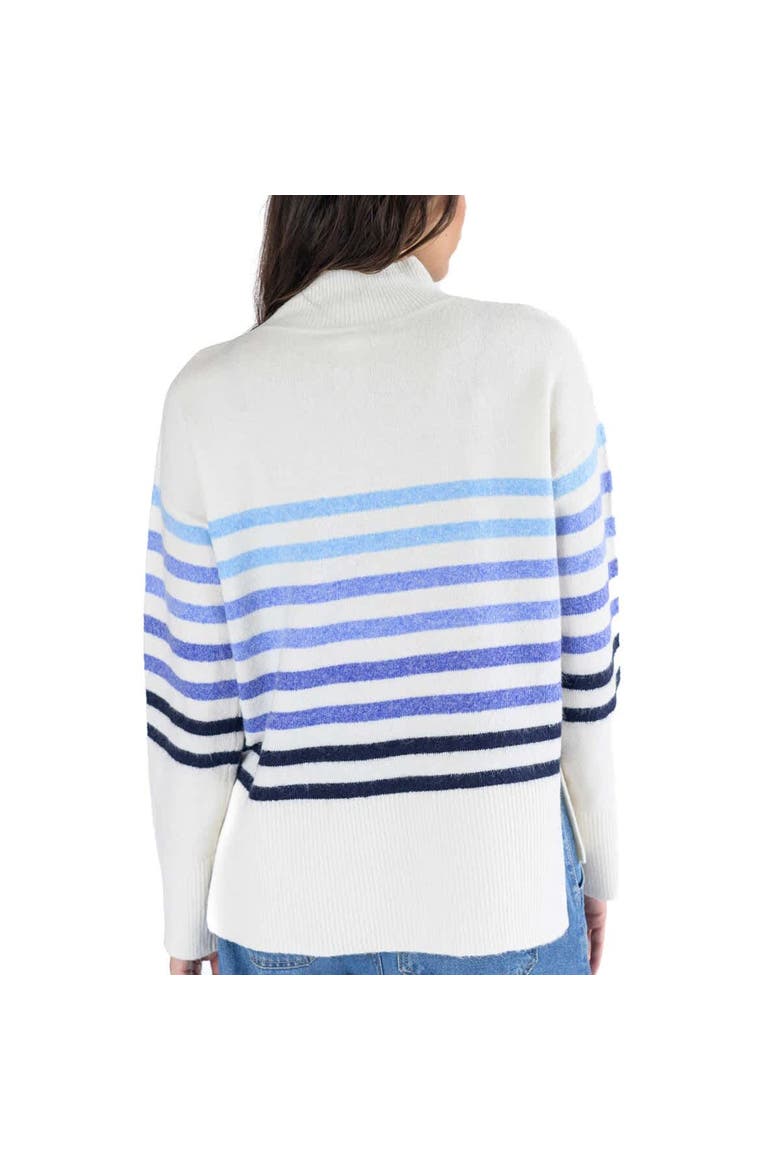 Women's Lusso  White Florida Gators Simone Striple Mock Neck Oversized Pullover Sweater, Alternate, color, White