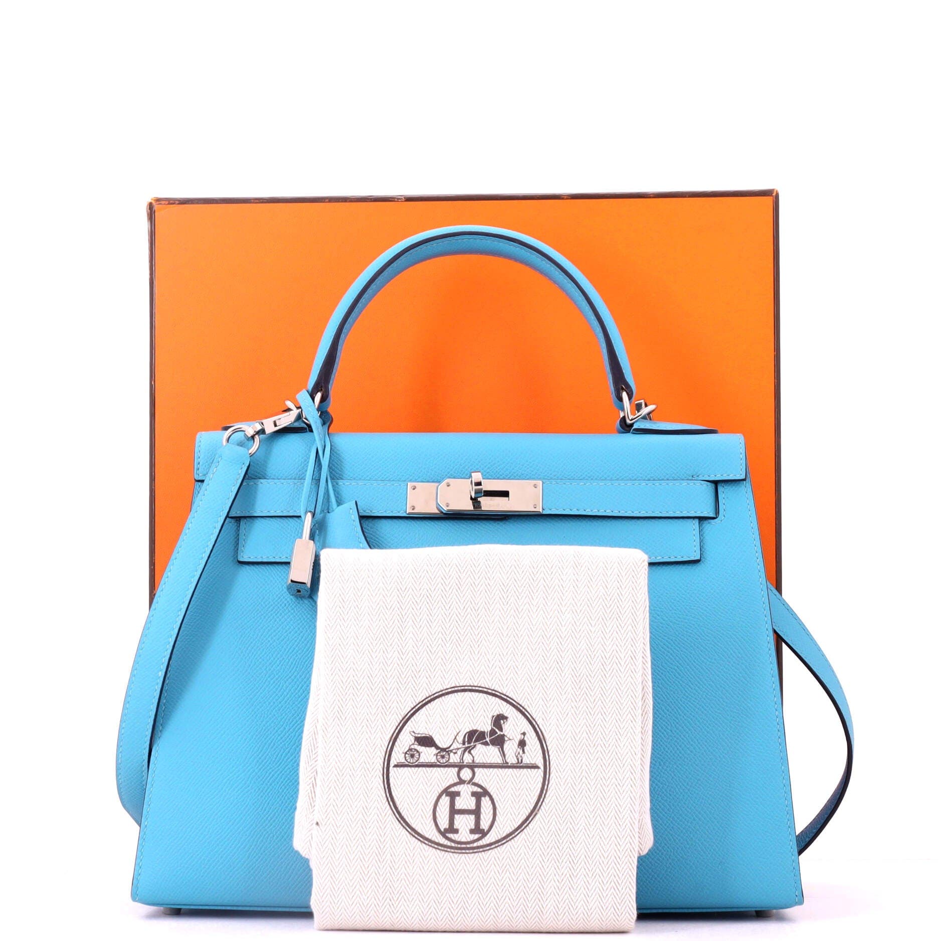 Kelly Handbag Blue Epsom with Palladium Hardware 28, Alternate, color, Bleu Celeste
