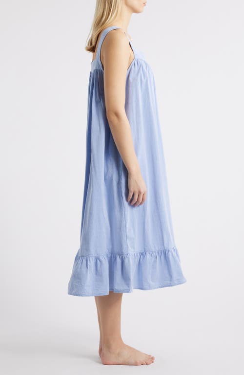 Nordstrom Cotton Shirting Nightgown In Blue
