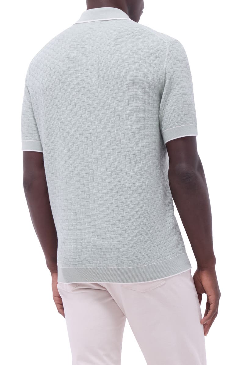 Bugatchi Tipped Contrast Collar Polo Sweater, Alternate, color, Mint
